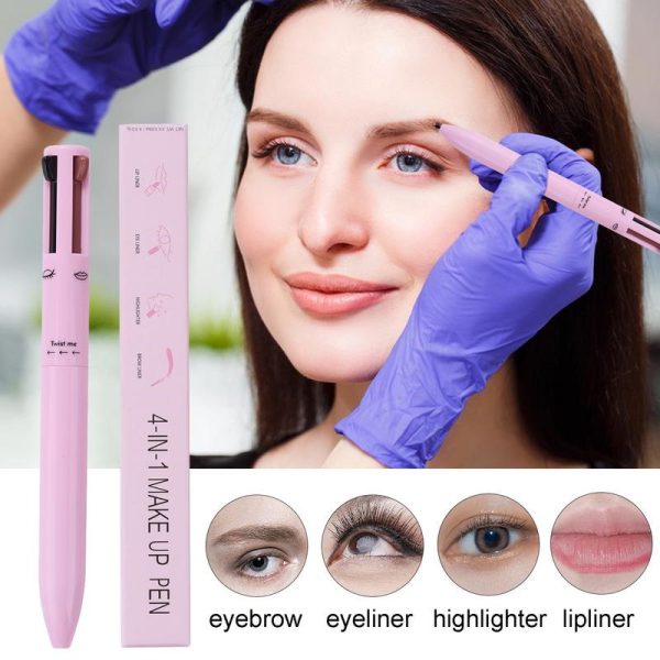 4 In 1 Eyeliner Eyebrow Pencil Contour Pen Long Lasting Waterproof for girls
