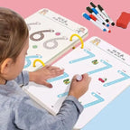 A4 Kids Educational Learning Tracing Book | 64 Pages Dot-to-Dot Activity Workbook with 2 Markers & Duster